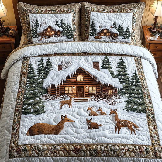 Peaceful Snow Cabin Duvet Cover Set GFTOHD12056