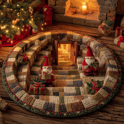 Festive Gnome Quilted Round Mat GFTOHD12066