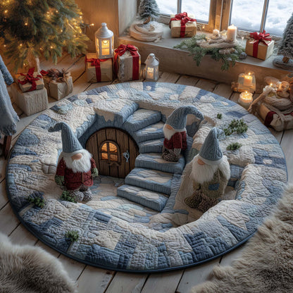 Gnome Snow Cave Quilted Round Mat GFTOHD12068