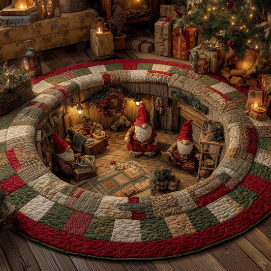 Gnome Village Quilted Round Mat GFTOHD12072