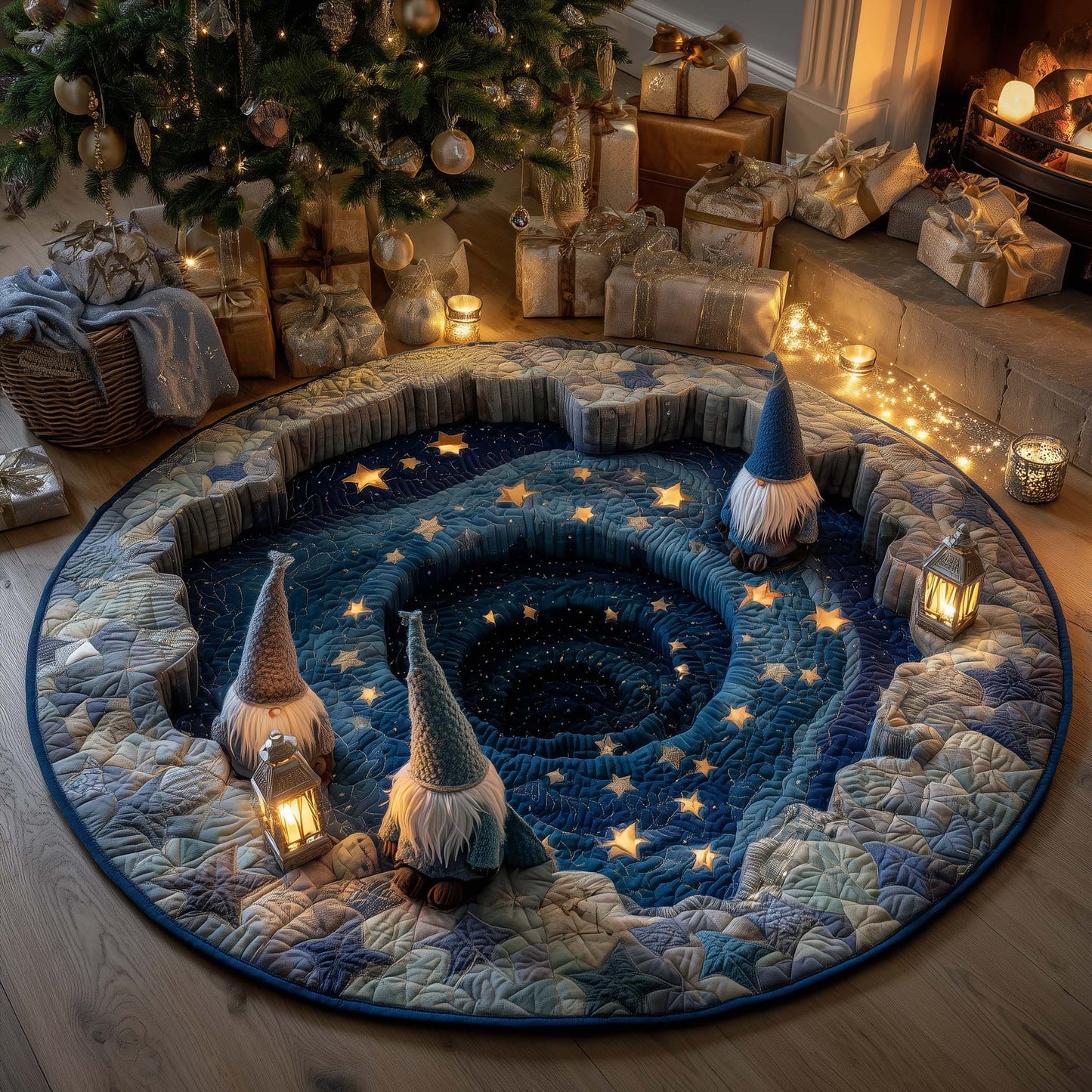 Gnome Star Tunnel Quilted Round Mat GFTOHD12074