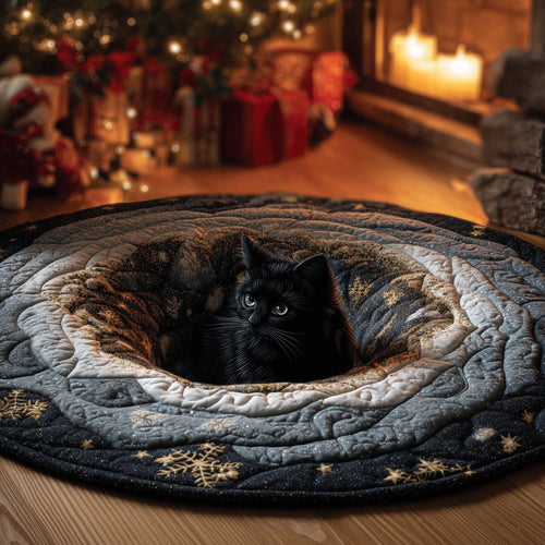 Midnight Magic Cat Quilted Round Mat GFTOHD12113