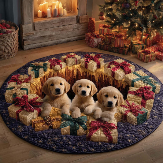 Christmas Golden Crew Quilted Round Mat GFTOHD12119