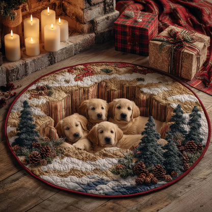 Christmas Golden Crew Quilted Round Mat GFTOHD12122