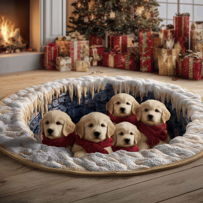 Christmas Golden Crew Quilted Round Mat GFTOHD12123