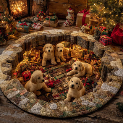 Christmas Golden Crew Quilted Round Mat GFTOHD12126