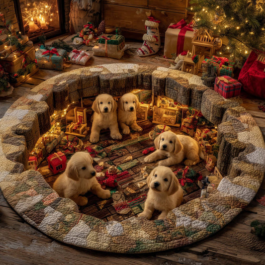 Christmas Golden Crew Quilted Round Mat GFTOHD12126