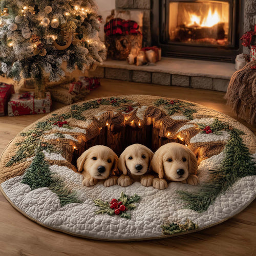 Christmas Golden Crew Quilted Round Mat GFTOHD12127