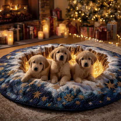 Christmas Golden Crew Quilted Round Mat GFTOHD12128