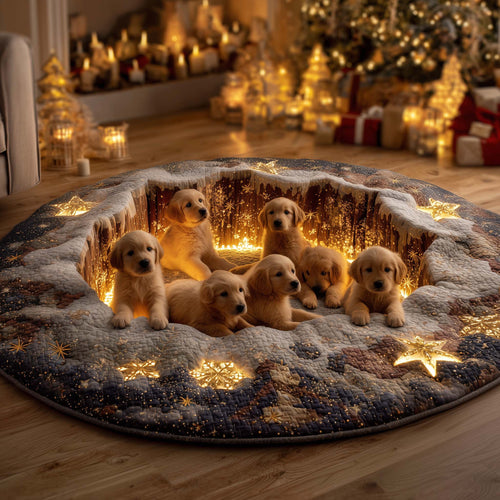 Christmas Golden Crew Quilted Round Mat GFTOHD12129