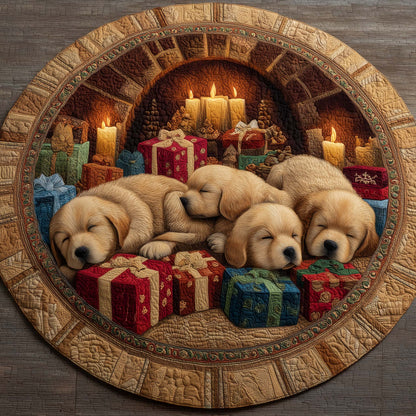 Christmas Golden Crew Quilted Round Mat GFTOHD12131