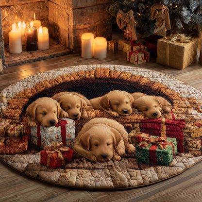 Christmas Golden Crew Quilted Round Mat GFTOHD12132