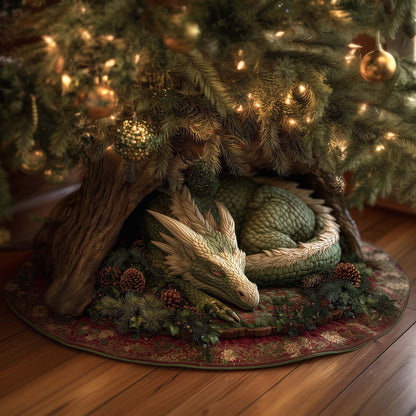 Emerald Forest Dragon Quilted Tree Skirt GFTOHD12137