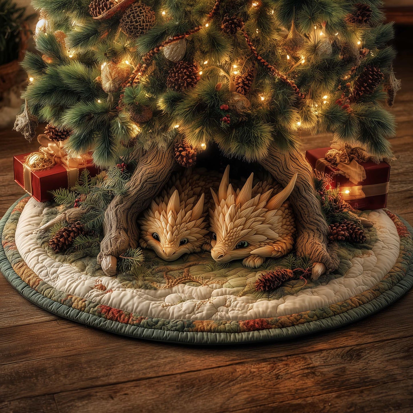 Celestial Baby Dragons Quilted Tree Skirt GFTOHD12142