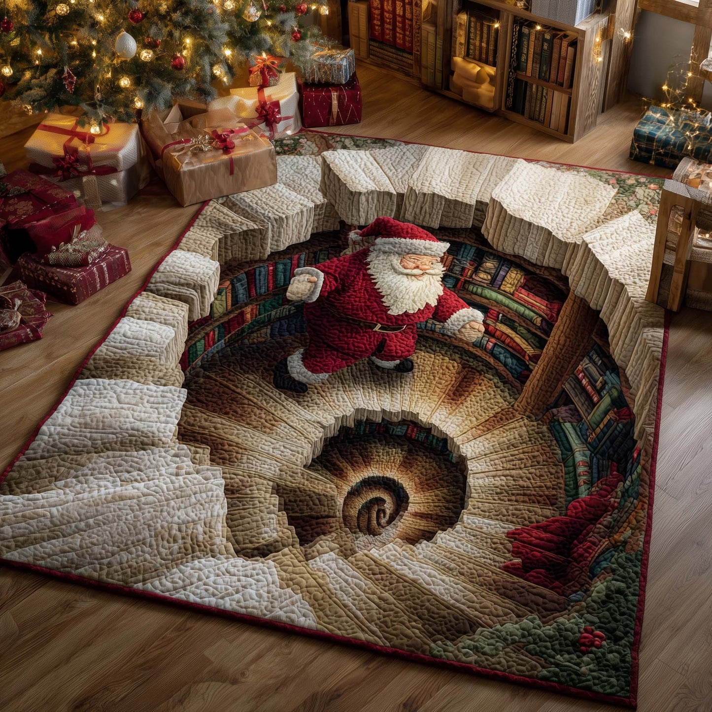 Santa Library Basement Area Rug GFTOHD12146