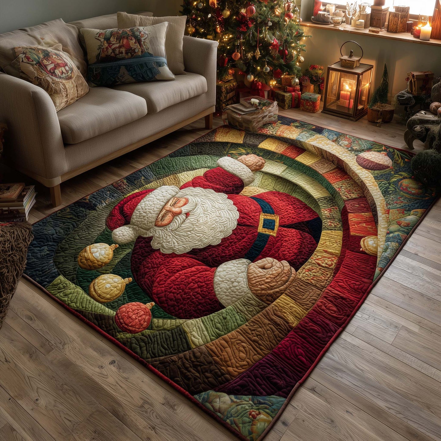 Festive Santa Joy Area Rug GFTOHD12157