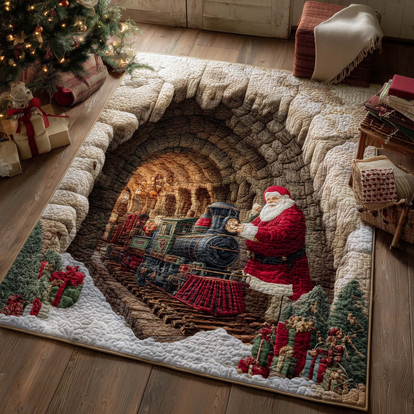 Christmas Santa Journey Area Rug GFTOHD12160