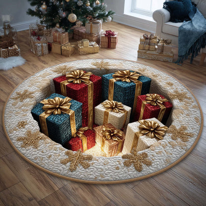 Festive Gift Boxes Quilted Round Mat GFTOHD12161