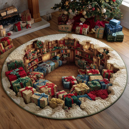 Festive Gift Boxes Quilted Round Mat GFTOHD12167