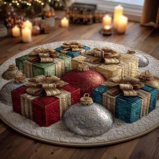 Festive Gift Boxes Quilted Round Mat GFTOHD12168