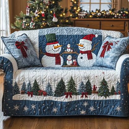 Festive Snowman Quilted Sofa Cover GFTOHD12180