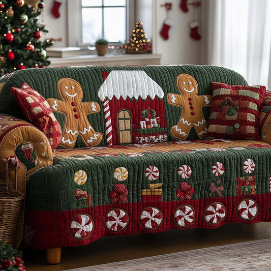 Gingerbread Couple Quilted Sofa Cover GFTOHD12184
