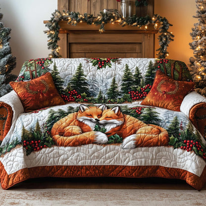 Winter Fox Couple Quilted Sofa Cover GFTOHD12188