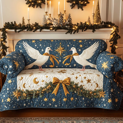 Christmas Dove Couple Quilted Sofa Cover GFTOHD12190