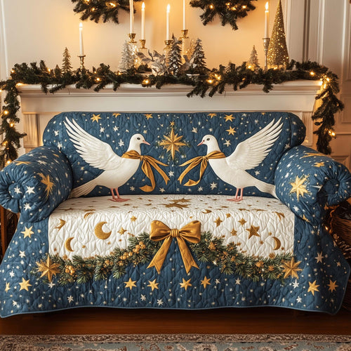 Christmas Dove Couple Quilted Sofa Cover GFTOHD12190
