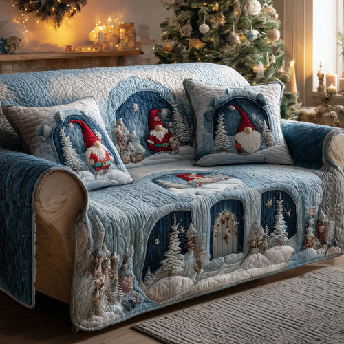 Christmas Gnomes Quilted Sofa Cover GFTOHD12219