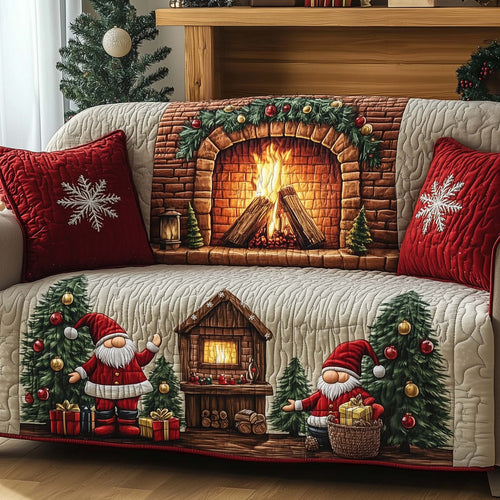 Christmas Gnomes Quilted Sofa Cover GFTOHD12225
