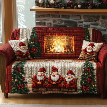 Christmas Gnomes Quilted Sofa Cover GFTOHD12226