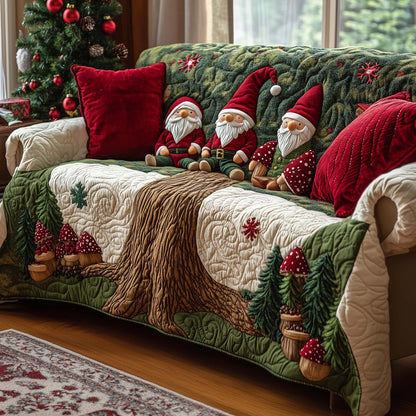 Christmas Gnomes Quilted Sofa Cover GFTOHD12228
