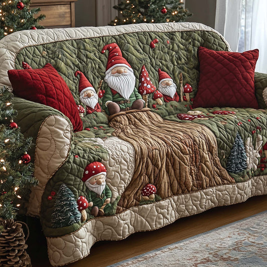 Christmas Gnomes Quilted Sofa Cover GFTOHD12229