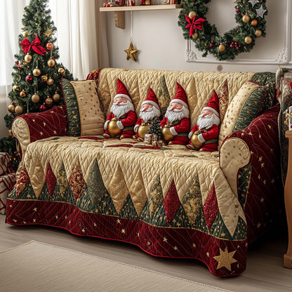 Christmas Gnomes Quilted Sofa Cover GFTOHD12230