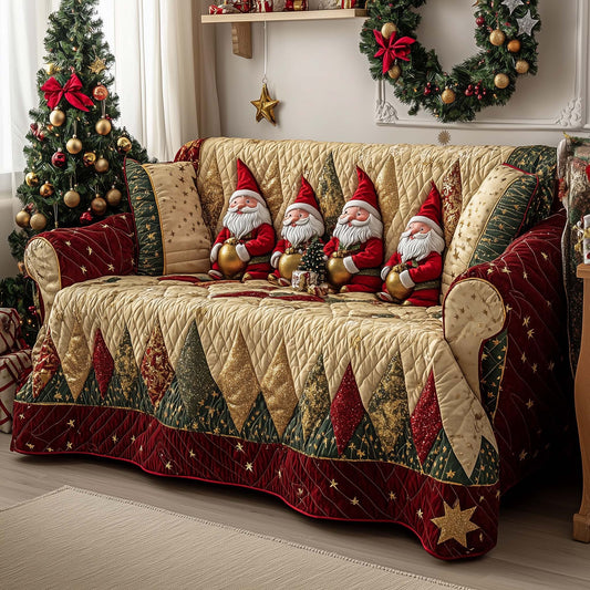 Christmas Gnomes Quilted Sofa Cover GFTOHD12230