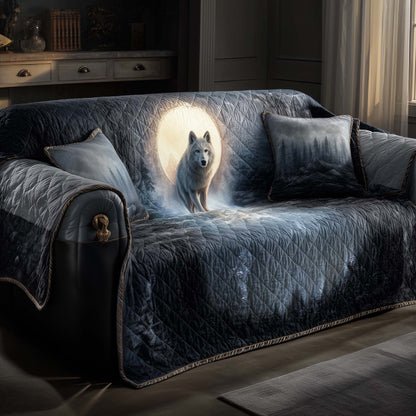 Snowy Wolf Quilted Sofa Cover GFTOHD12258