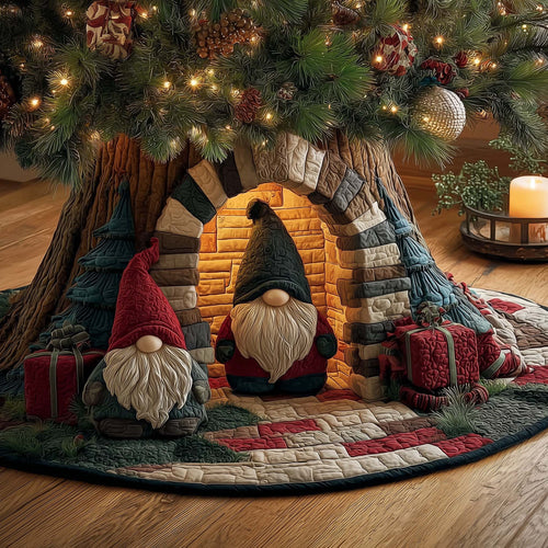 Christmas Gnomes Quilted Tree Skirt GFTOHD12263