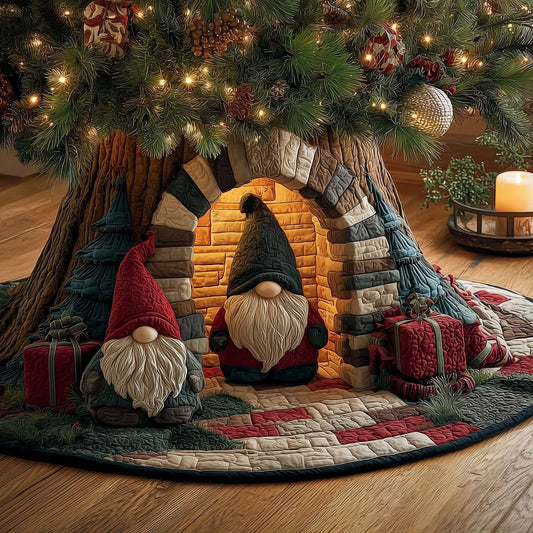 Christmas Gnomes Quilted Tree Skirt GFTOHD12263