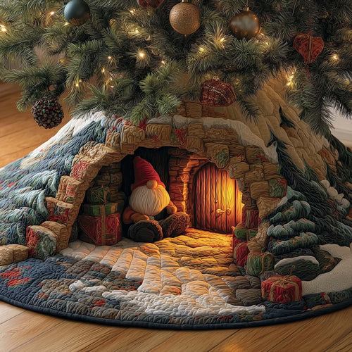 Christmas Gnomes Quilted Tree Skirt GFTOHD12267