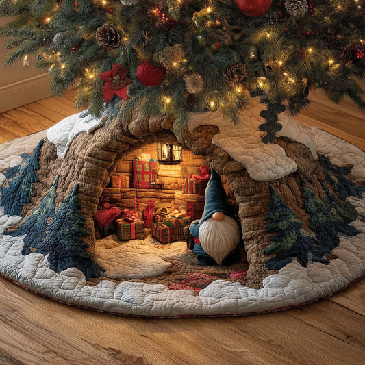 Christmas Gnomes Quilted Tree Skirt GFTOHD12270