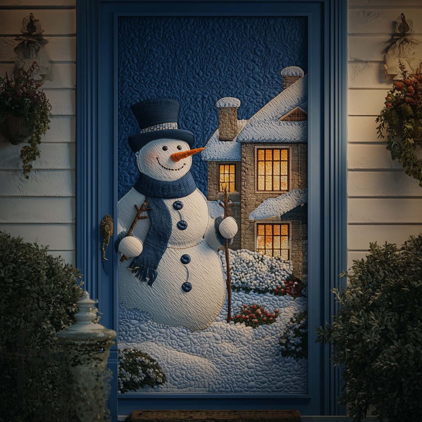 Winter Snowman Delight Quilted Door Cover GFTOHD12276