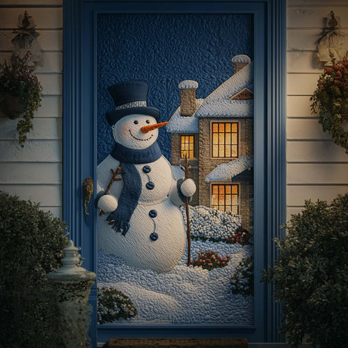 Winter Snowman Delight Quilted Door Cover GFTOHD12276