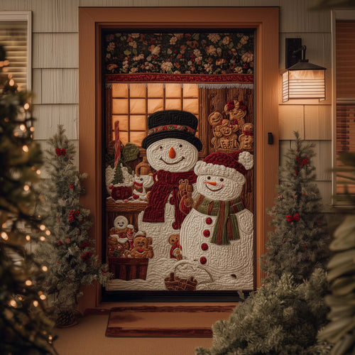 Winter Snowman Delight Quilted Door Cover GFTOHD12278