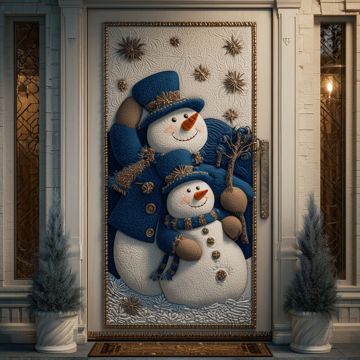 Winter Snowman Delight Quilted Door Cover GFTOHD12279