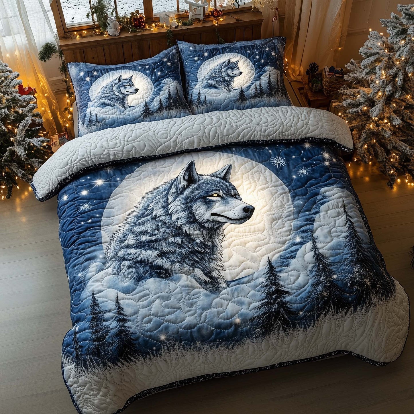 Snowy Wolf Duvet Cover Set GFTOHD12294