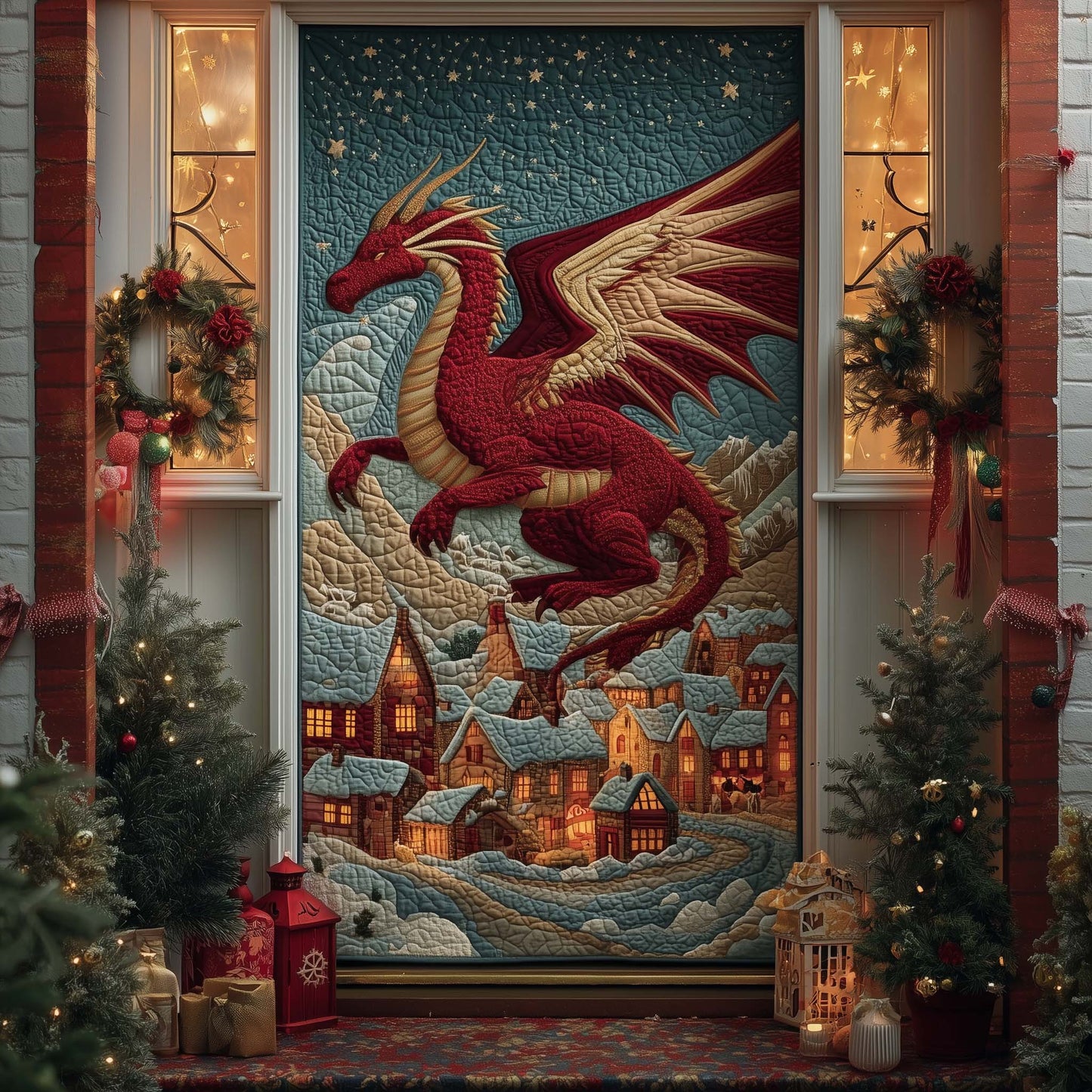 Majestic Dragon Quilted Door Cover GFTOHD12326