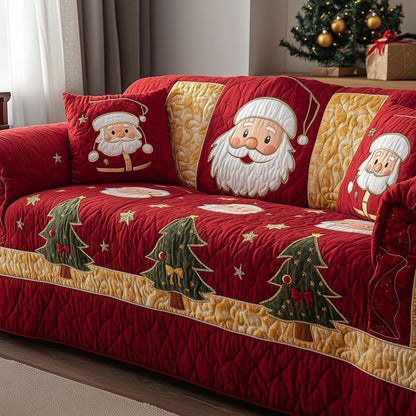 Festive Santa Joy Quilted Sofa Cover GFTOHD12331