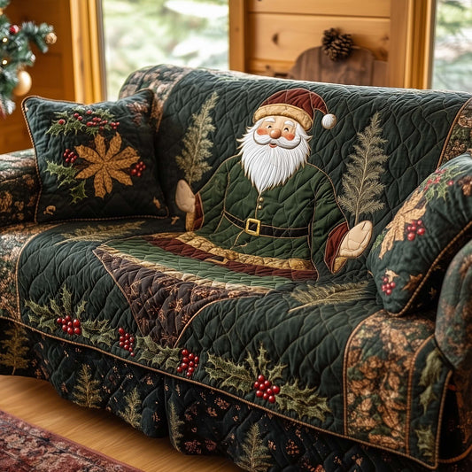 Festive Santa Joy Quilted Sofa Cover GFTOHD12333