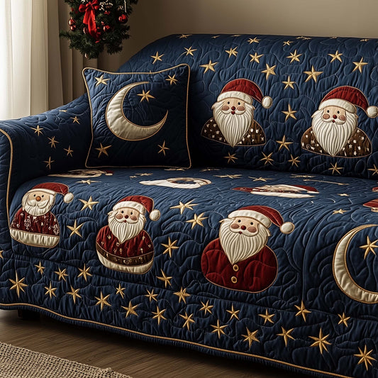 Festive Santa Joy Quilted Sofa Cover GFTOHD12339